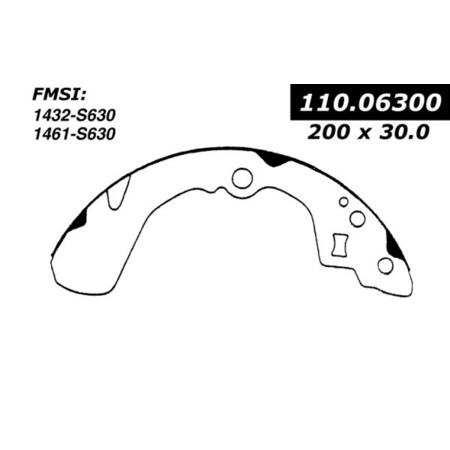 Centric Parts Centric Brake Shoes, 111.06300 111.06300